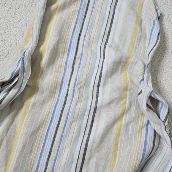 J. Jill V-Neck Linen Striped A-Line Maxi Dress Size S - Picture 5 of 12